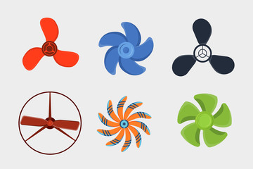 Propeller fan vector wind ventilator equipment air blower cooler rotation technology power circle.