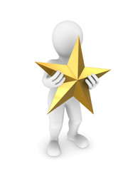 3d man with golden star.