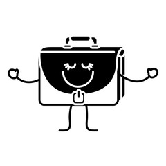 happy briefcase cartoon icon over white background. vector illustration