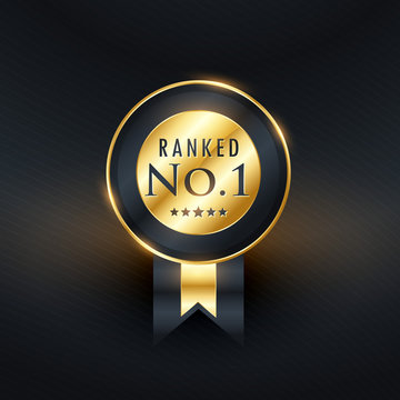 ranked no.1 golden label with ribbon