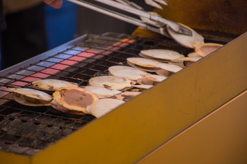 Roasted shell scallops