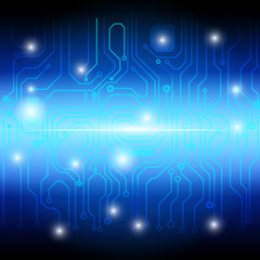 Abstract Hi Tech Blue Circuit Board Vector Background