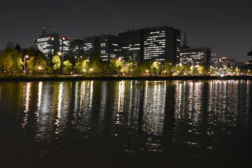 東京・霞が関の官庁街・夜景