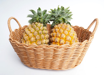 pineapple and pineapple  slide in wood box  