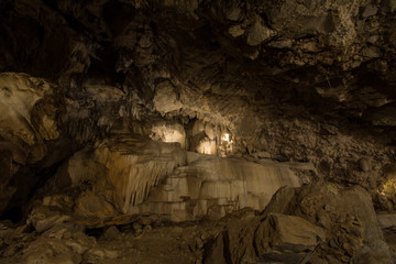 Fototapeta na wymiar Tham Than Lot Noi Cave, Chaloem Rattanakosin National Park , Kanchanaburi, Thailand