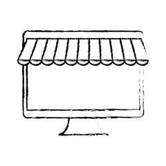 monitor computer icon over white background. vector illustration