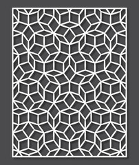 Penrose tiling stile laser cutting panel. Vector geometric ornament.
