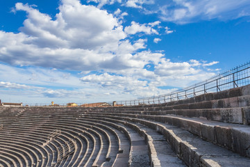 Fototapeta na wymiar The Verona Arena is a Roman amphitheatre in Piazza Bra in Verona, Italy built in the first century