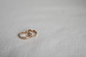 Obraz na płótnie Canvas Wedding rings on gray background 7914.