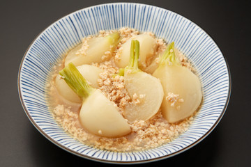 蕪の鶏そぼろ煮