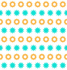 orange and blue floral design pattern background