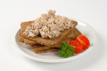 fitness bread with fish spread
