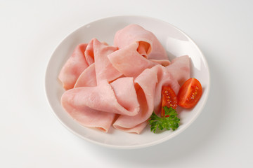 slices of pork ham