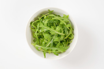 bowl of fresh arugula
