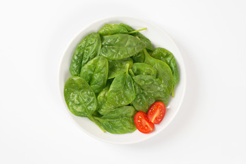 plate of fresh spinach