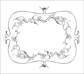 Floral vector frame with ornaments
