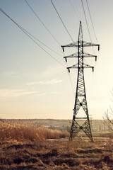 Electric column with wires