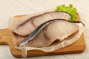 Raw shark steak