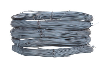 Roll of iron wire, close up , isolate on white background