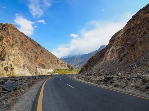 Old Silk Road Along The Karakoram Highway In Pakistan