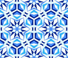 Blue Kaleidoscope Star Pattern