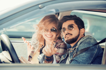 Fototapeta premium Enjoying in the road trip