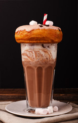 Chocolate milkshake with whipped cream