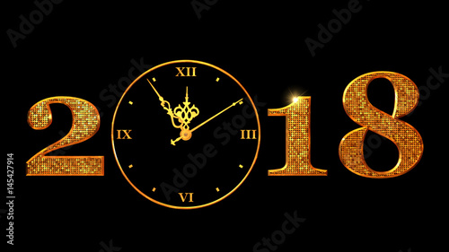 &quot;Ablaufende Uhr und Jahreszahl zum Jahreswechsel 2017-2018. Outgoing