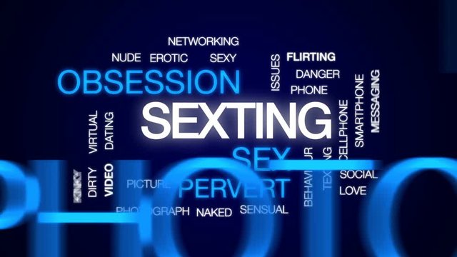 Sexting animated word cloud, text design animation.
