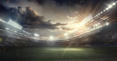 Fotobehang Sports Background. Soccer Stadium. Sport Arena © vitaliy_melnik