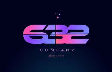 632 pink magenta purple number digit numeral logo icon vector