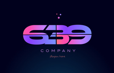 639 pink magenta purple number digit numeral logo icon vector