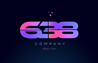 638 pink magenta purple number digit numeral logo icon vector