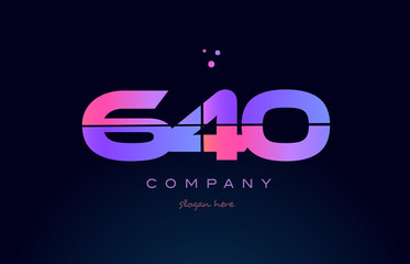 Fototapeta premium 640 pink magenta purple number digit numeral logo icon vector