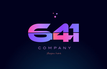 641 pink magenta purple number digit numeral logo icon vector