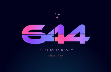 644 pink magenta purple number digit numeral logo icon vector