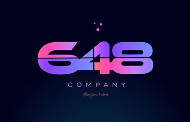 648 pink magenta purple number digit numeral logo icon vector