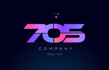 705 pink magenta purple number digit numeral logo icon vector