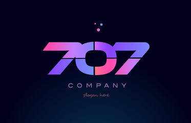 707 pink magenta purple number digit numeral logo icon vector