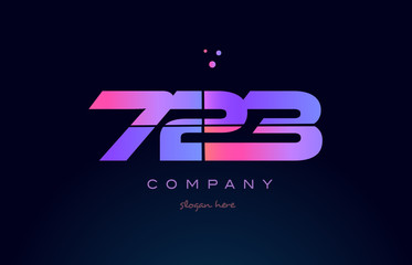 723 pink magenta purple number digit numeral logo icon vector