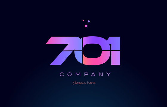 701 pink magenta purple number digit numeral logo icon vector