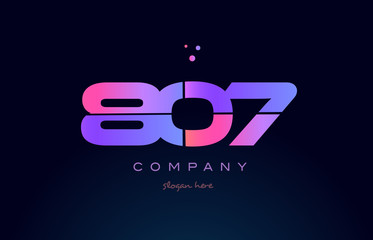 807 pink magenta purple number digit numeral logo icon vector