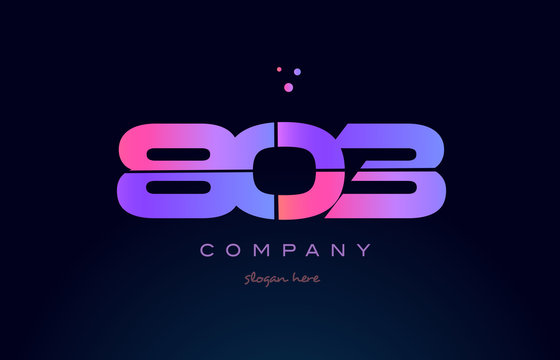 803 pink magenta purple number digit numeral logo icon vector