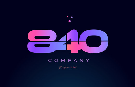 840 pink magenta purple number digit numeral logo icon vector
