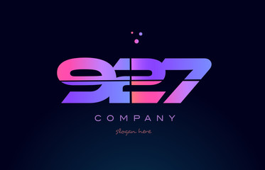 927 pink magenta purple number digit numeral logo icon vector