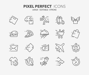 fast services thin line icons