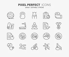  fitness and gym thin line icons 2 © Artco