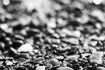 Pebble texture on the river bank