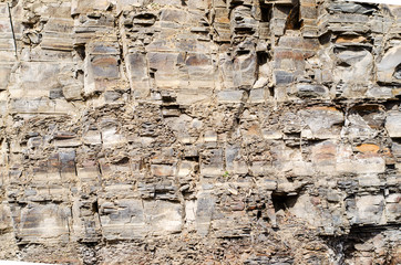 Cracked stone structure. Abstract.