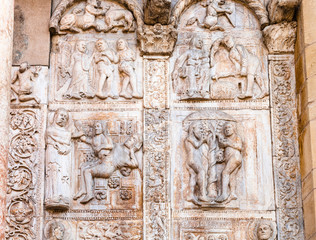 outdoor low relief on gate of Basilica di San Zeno